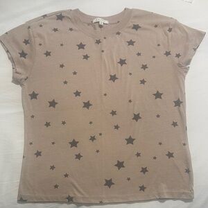 Z Supply Tan Star Print Short Sleeve Tee